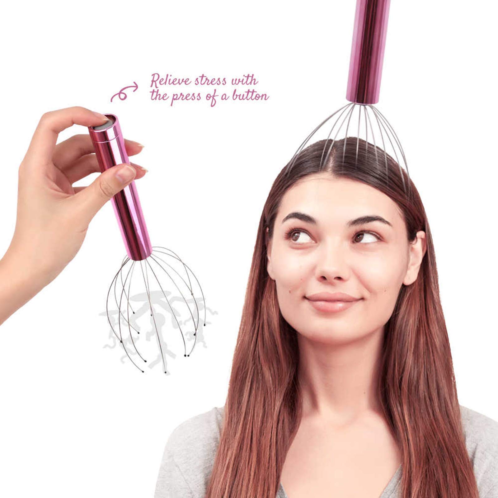 Anself Electric Scalp Massager - Portable Head Massager for Relaxation, Stress Relief & Hair Growth - Handheld Scalp Stimulator for Men & Women - Perfect for Home, Office & Travel Use