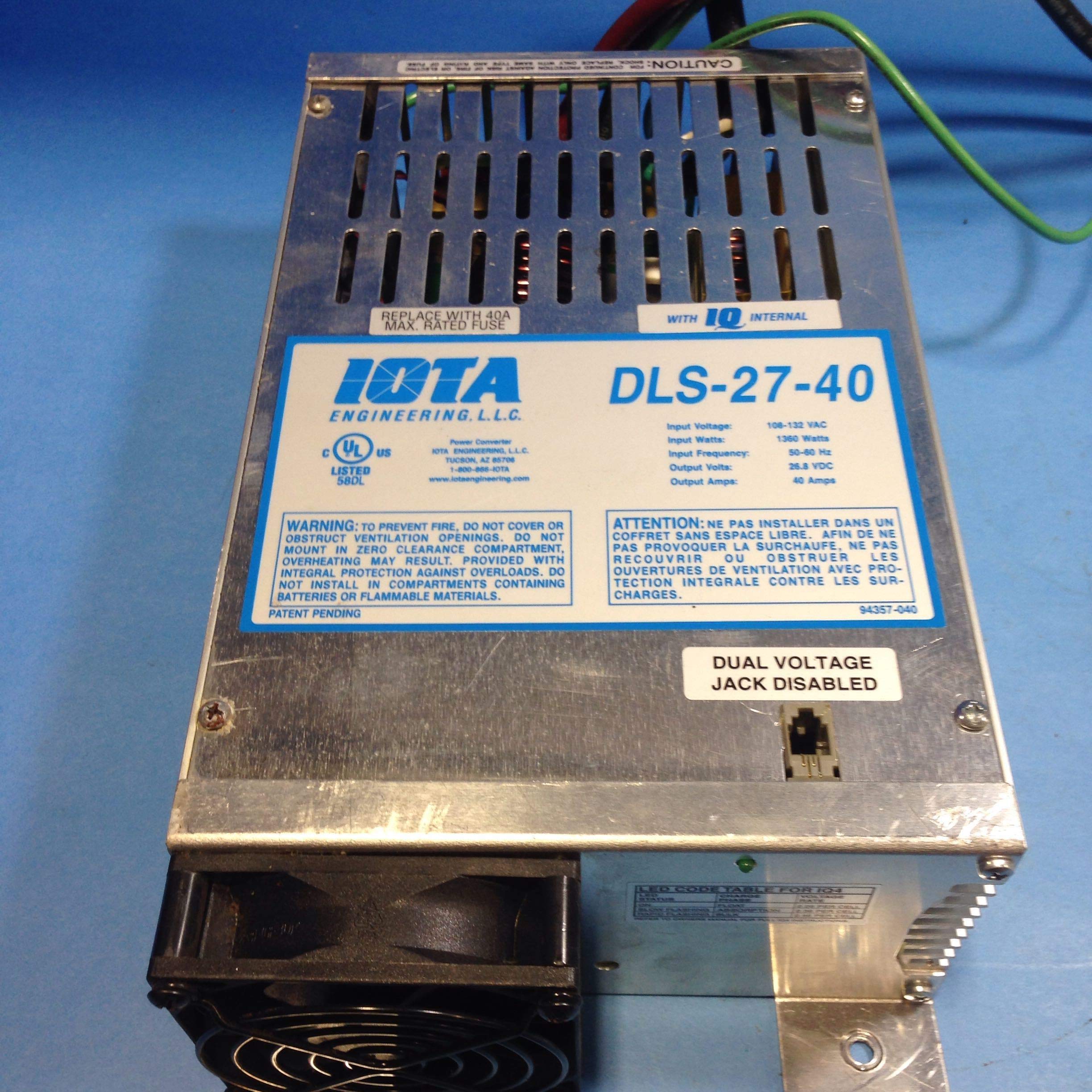 IOTA DLS-27-40 Battery Converter and Charger for RVs, Boats & Off-Grid Power Systems - 12V to 27V DC Power Supply with Automatic Charging for Deep Cycle Batteries