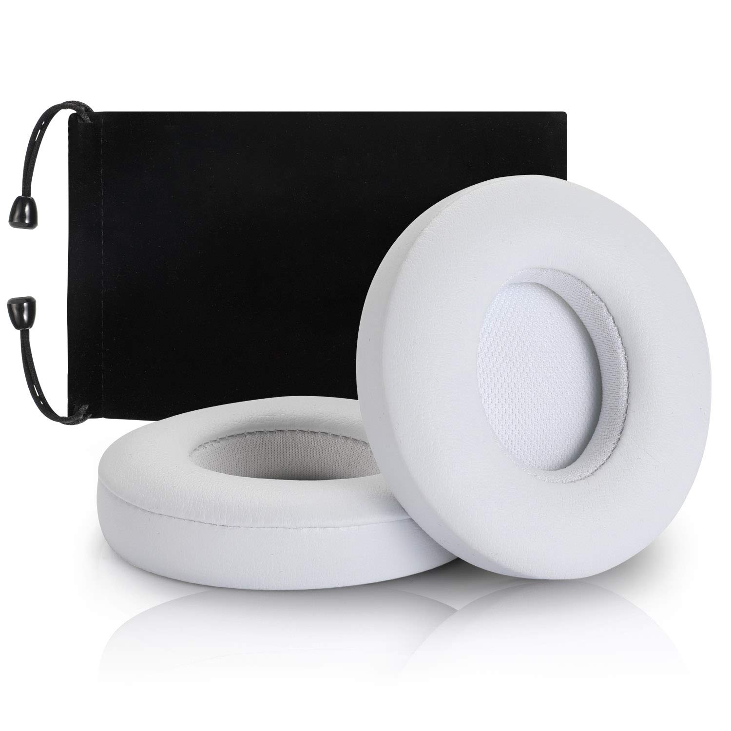 Premium Replacement Earpad Covers for Beats Solo 2.0 & 3.0 Headphones - Soft Memory Foam Ear Cushion Pads (1 Pair, White) - Perfect for Gaming, Music & Travel Comfort