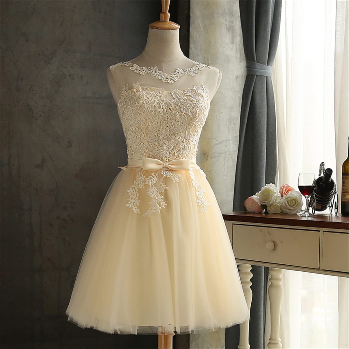 Lace Tulle Prom Dress for Women - Homecoming & Bridesmaid A-Line Gown for Parties