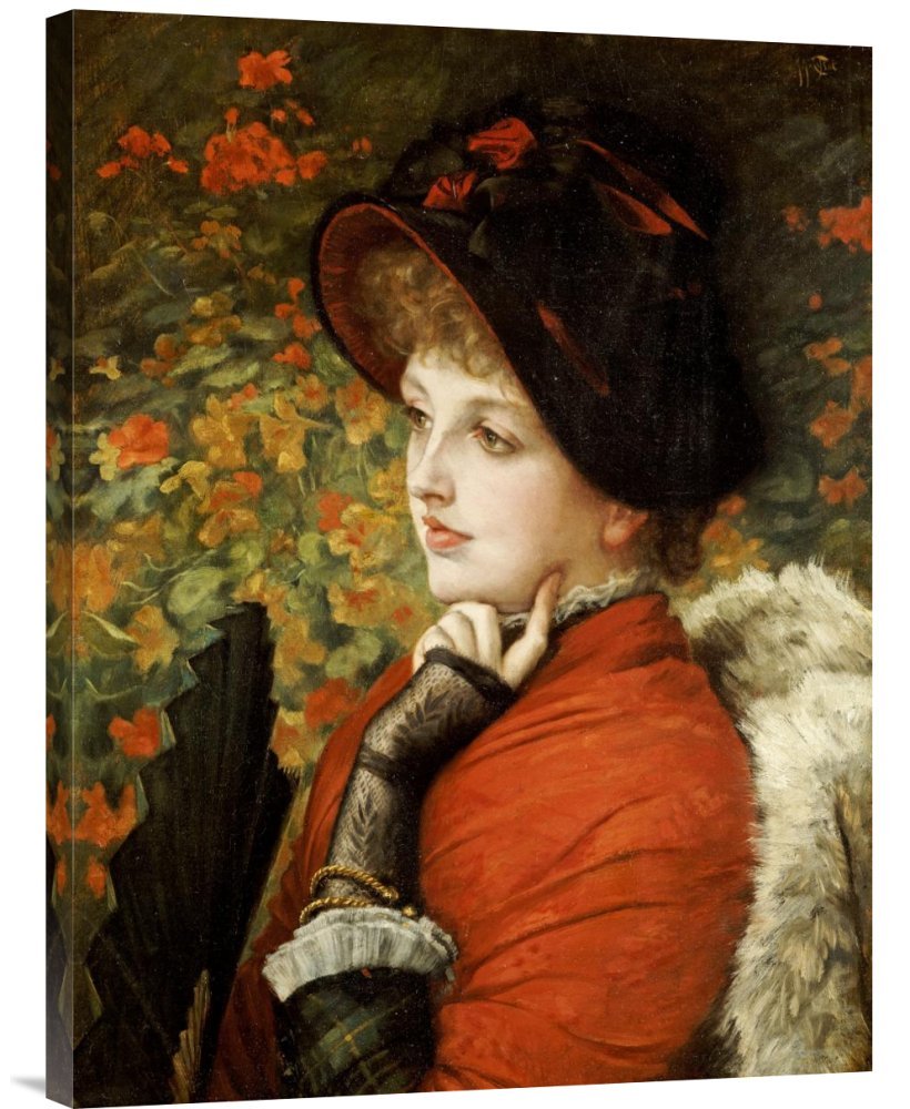 James Jacques Tissot Type of Beauty Gallery Wrap Canvas Wall Art Print - Premium Giclee Reproduction for Home & Office Decor - Perfect for Living Room, Bedroom or Office Wall Decor