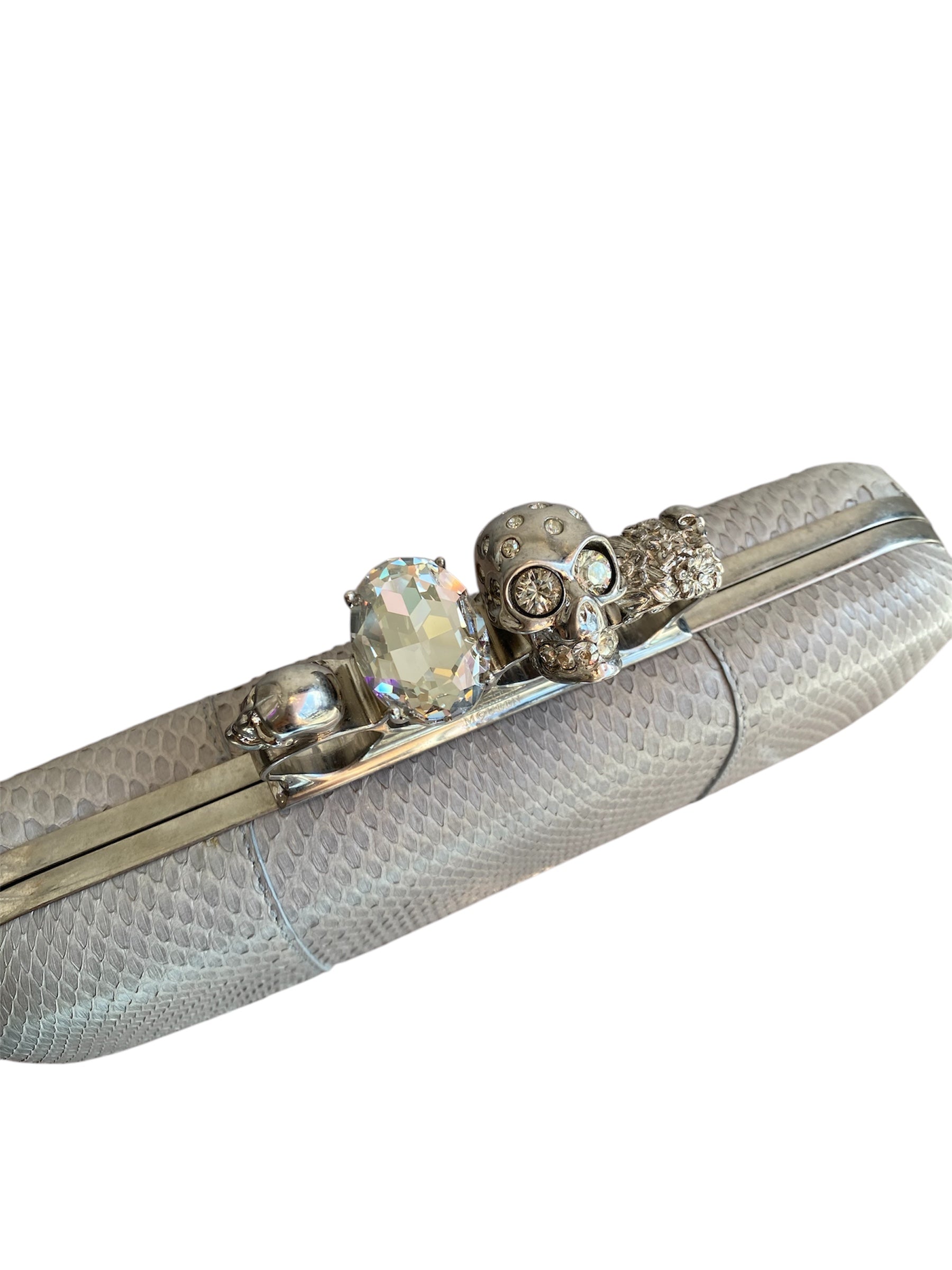 Alexander McQueen Python Knuckle Clutch Bag - Luxury Designer Clutch for Women - Perfect for Evening Parties, Weddings & Special Occasions