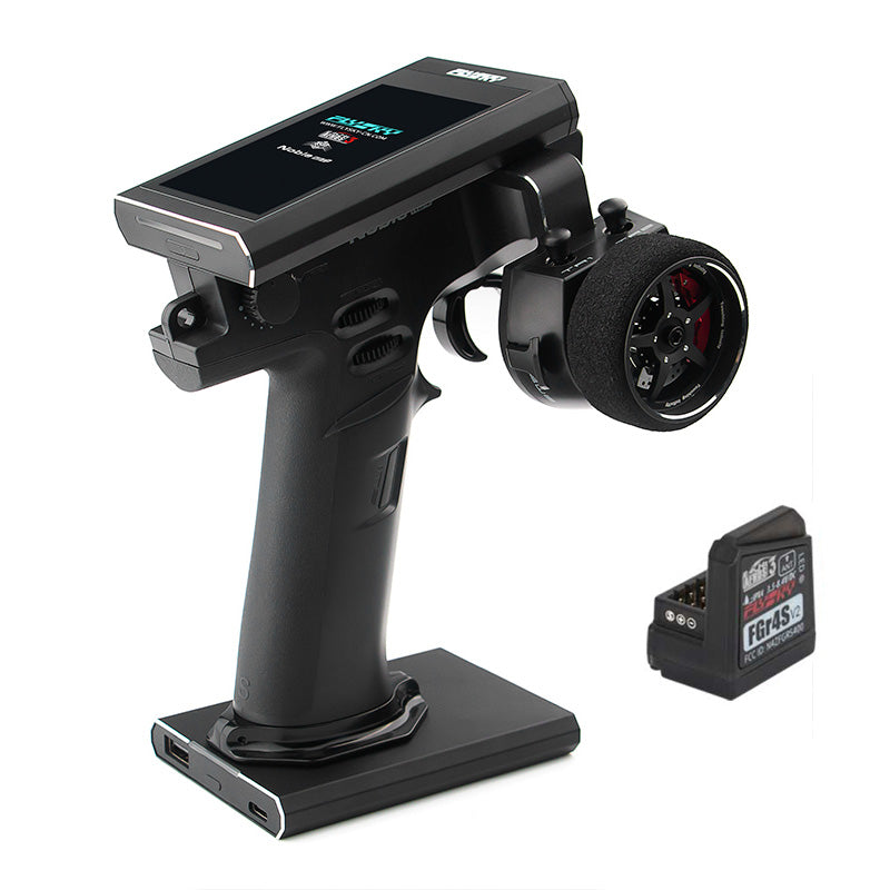 Flysky NB4+ 8CH AFHDS3 Radio Transmitter with FGR4S Receiver for RC Cars, Trucks, Boats - Premium Remote Control for Construction Vehicles & DIY Models (Ideal for Racing, Crawling & Off-Road Adventures)