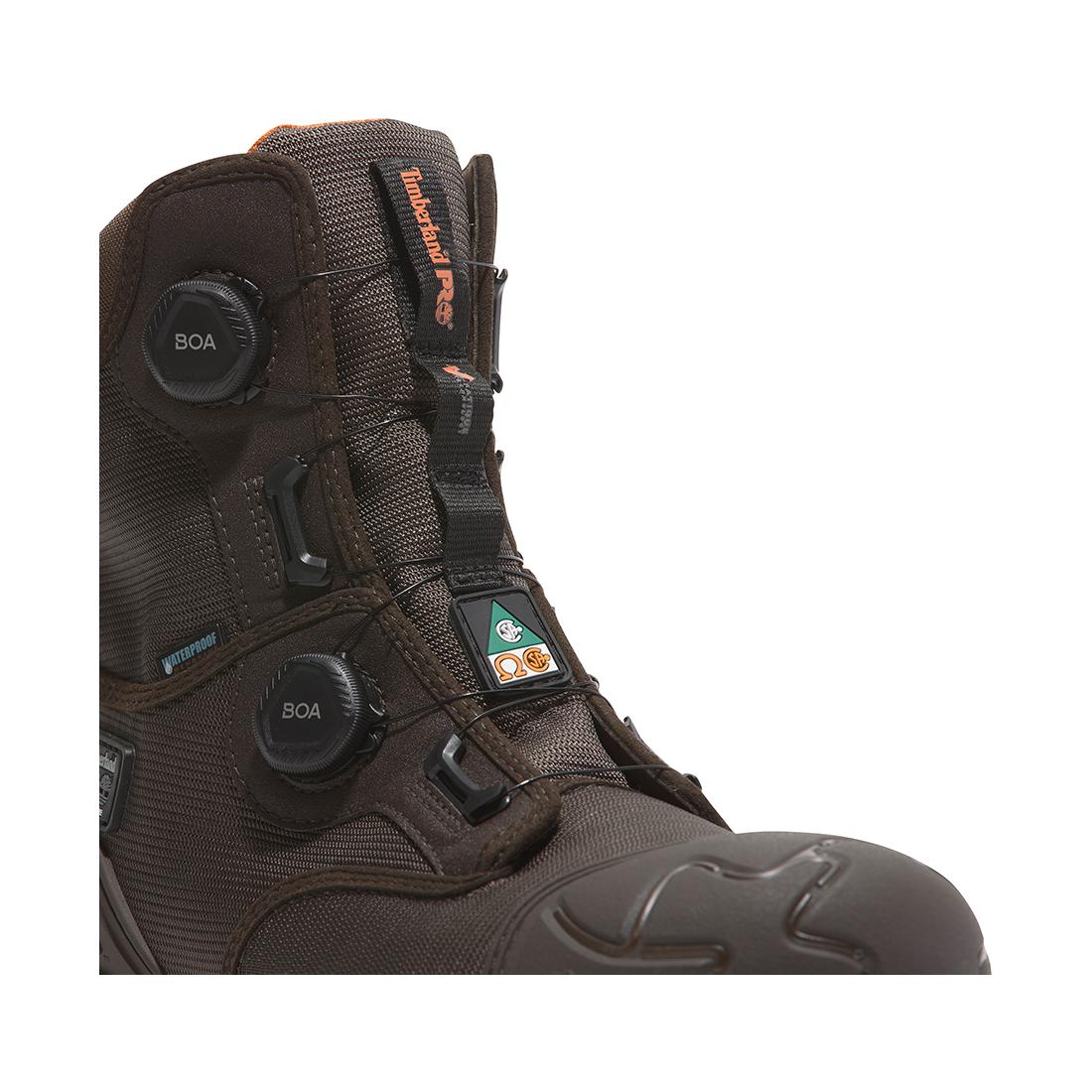 Magnitude 8 Inch Waterproof Composite Toe Work Boots with Boa Closure System - CSA Certified, Ballistic Nylon Construction in Dark Brown - Ideal for Construction, Warehouse & Outdoor Work Safety