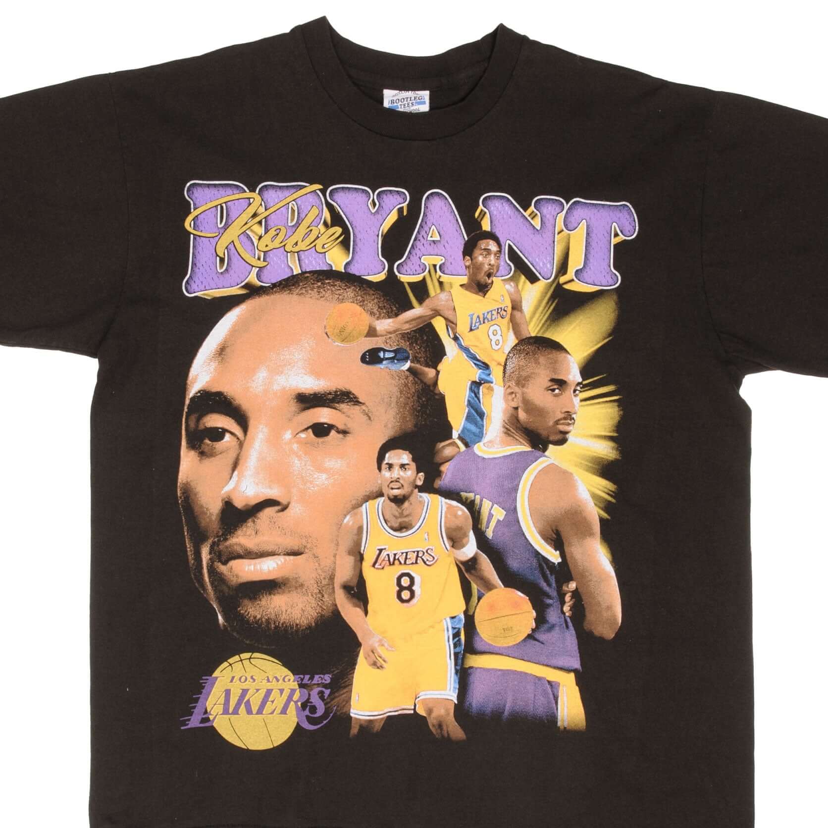 Vintage NBA Kobe Bryant Los Angeles Lakers Bootleg Tee Shirt - XL Size, Single Stitch Design for Basketball Fans & Streetwear Style