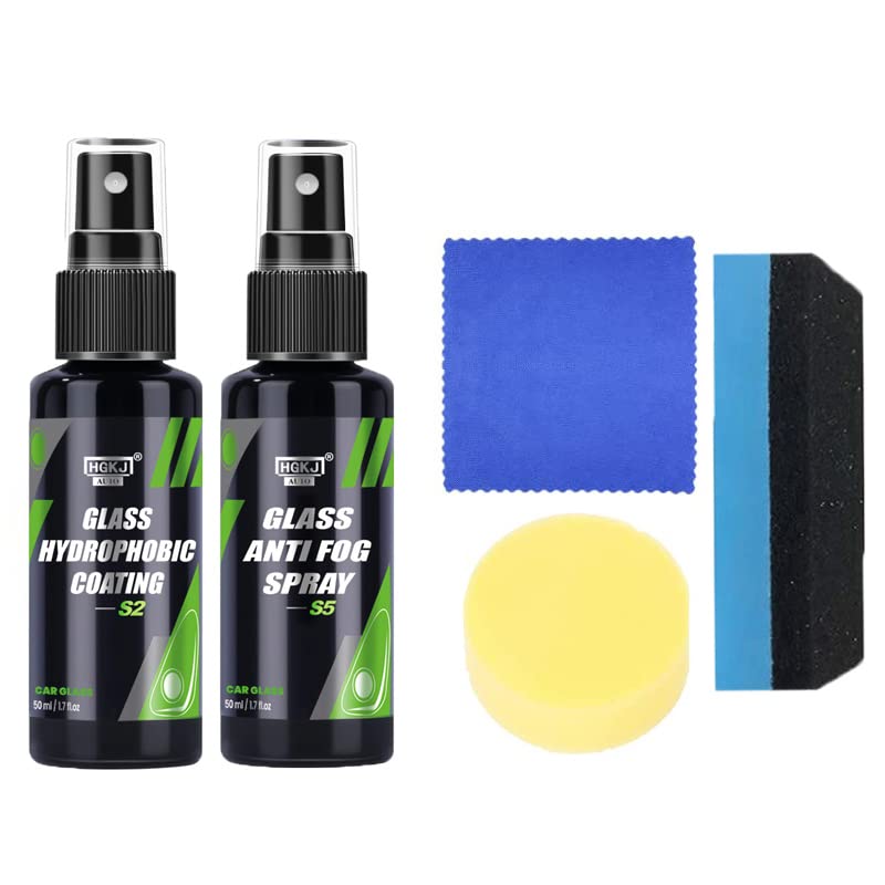 2Pcs Car Glass Anti-Fog & Rainproof Spray - 50ML Waterproof Coating Agent for Car Windows, Windshields & Mirrors | Long-Lasting Protection for Safe Driving in Rain & Fog | Perfect for Car Detailing & Maintenance