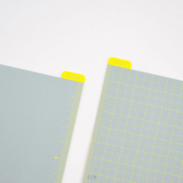 Hobonichi Pencil Board for Planners - Ice Gray & Yellow, Navy & Pink - Compatible with A6, A5, and Weeks Size (2025 Edition) | Perfect for Journaling, Note-Taking, and Daily Planning