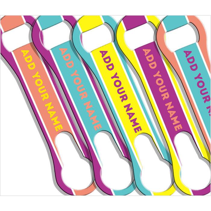 Custom Personalized Color Block Series V Rod® Bottle Opener - Add Your Name - Perfect for Home Bars, BBQs, and Tailgating Parties