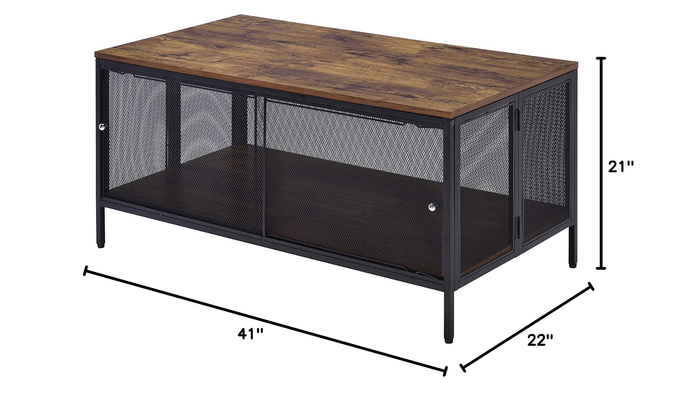 Acme Winam Rectangular Wooden Coffee Table - Antique Oak & Black Finish | Modern Living Room Furniture for Home Decor