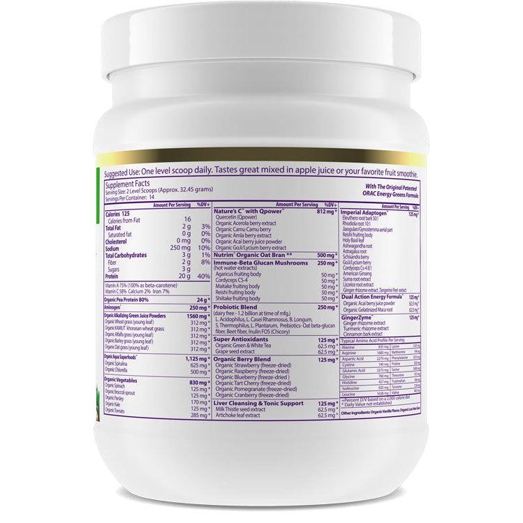 Paradise ORAC Energy Protein & Greens Powder - Superfood Supplement for Immune Support, Detox & Energy Boost | Perfect for Smoothies, Shakes & Post-Workout Recovery