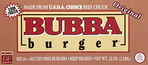 Bubba Burger Original 100% USDA Choice Beef Chuck Burgers - Gluten Free, No Trimmings or Preservatives - 3 Pack (32oz Each) - Perfect for BBQs, Family Gatherings & Outdoor Cooking