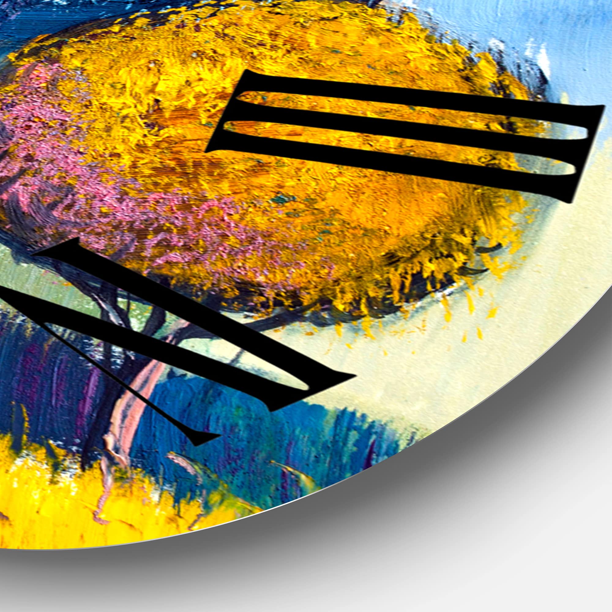 Autumn Fantasy Trees III - Large Modern Wall Clock for Home Decor, Bedroom, Living Room | Nature Landscape Art Design | Silent Non-Ticking Battery Operated