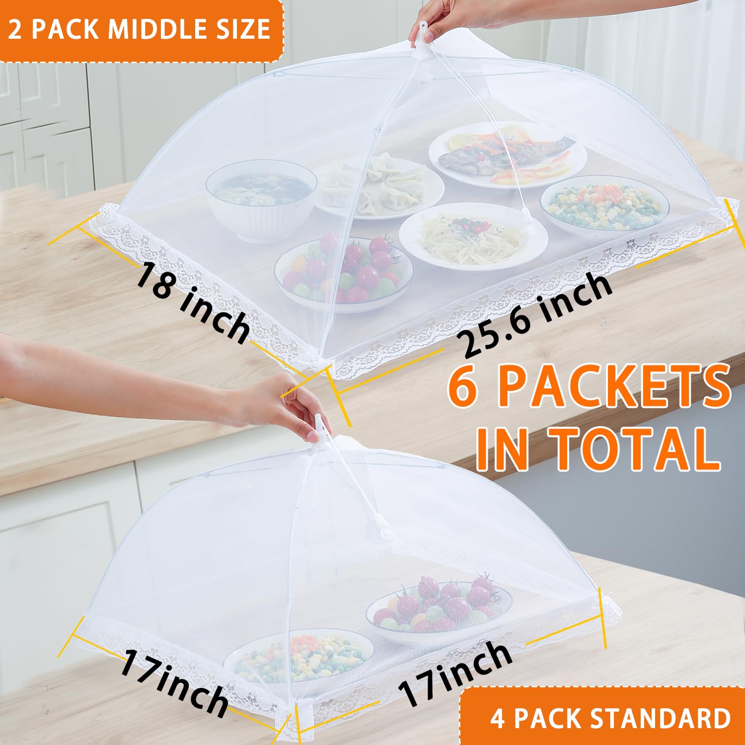Outdoor Picnic Food Umbrella - Mesh Cover for Parties & Gatherings