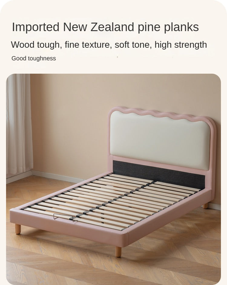 Organic Leather Kids Soft Bed - Comfortable & Durable Toddler Bed for Boys & Girls | Perfect for Nursery, Bedroom & Playroom