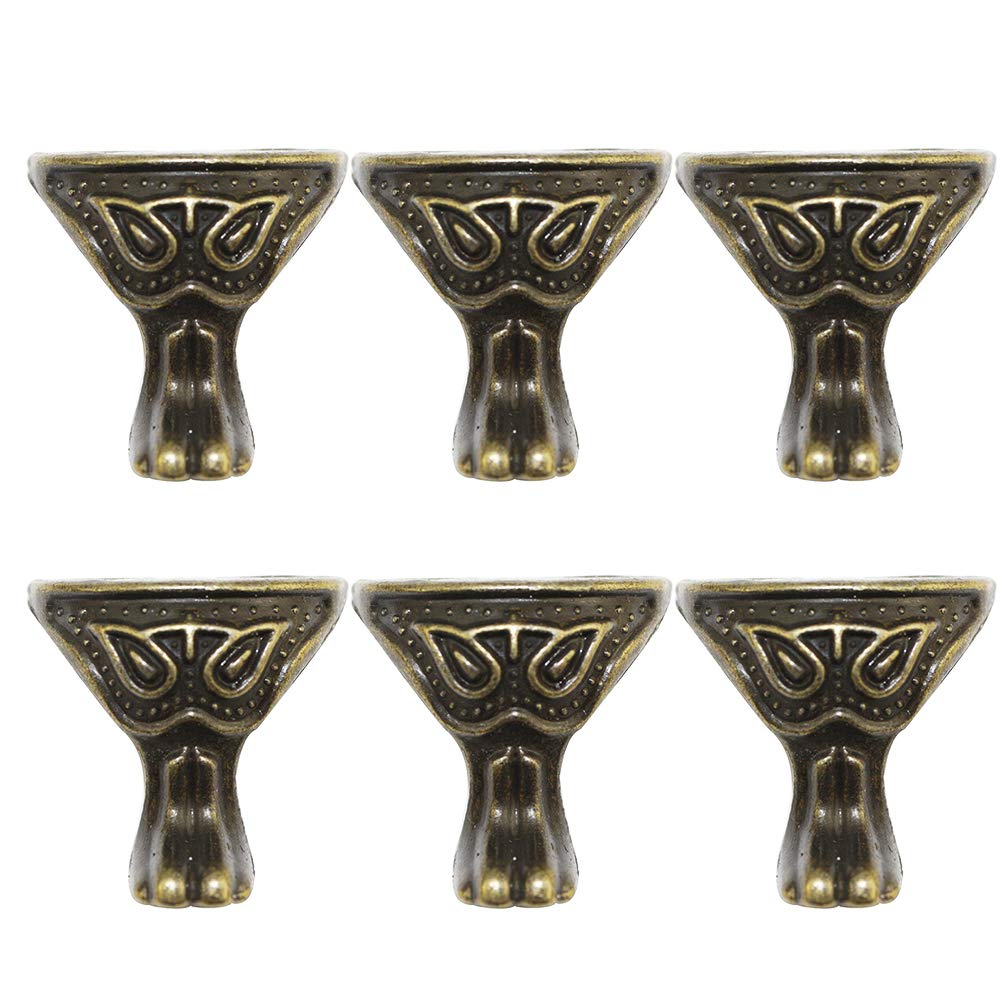 VOSAREA 20pcs Antique Bronze Metal Box Feet - 28x27mm Furniture Legs for Jewelry Box, Wood Chest, Cabinet Corner Protectors - DIY Home Decor Upgrade for Vintage Style Furniture