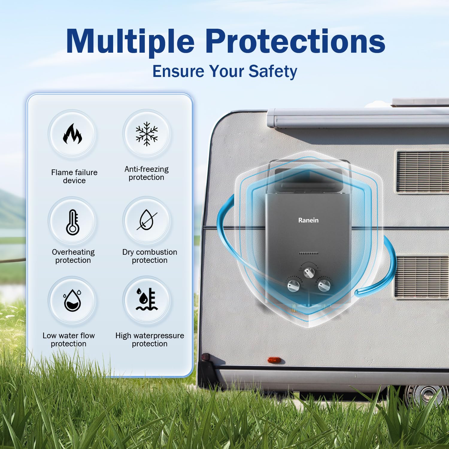 Portable Tankless Water Heater 1.58 GPM - Instant Gas Propane Hot Water Heater with Handle for RV, Camping, Cabins, Barns | Outdoor Shower, Washing Dishes & Emergency Hot Water Supply
