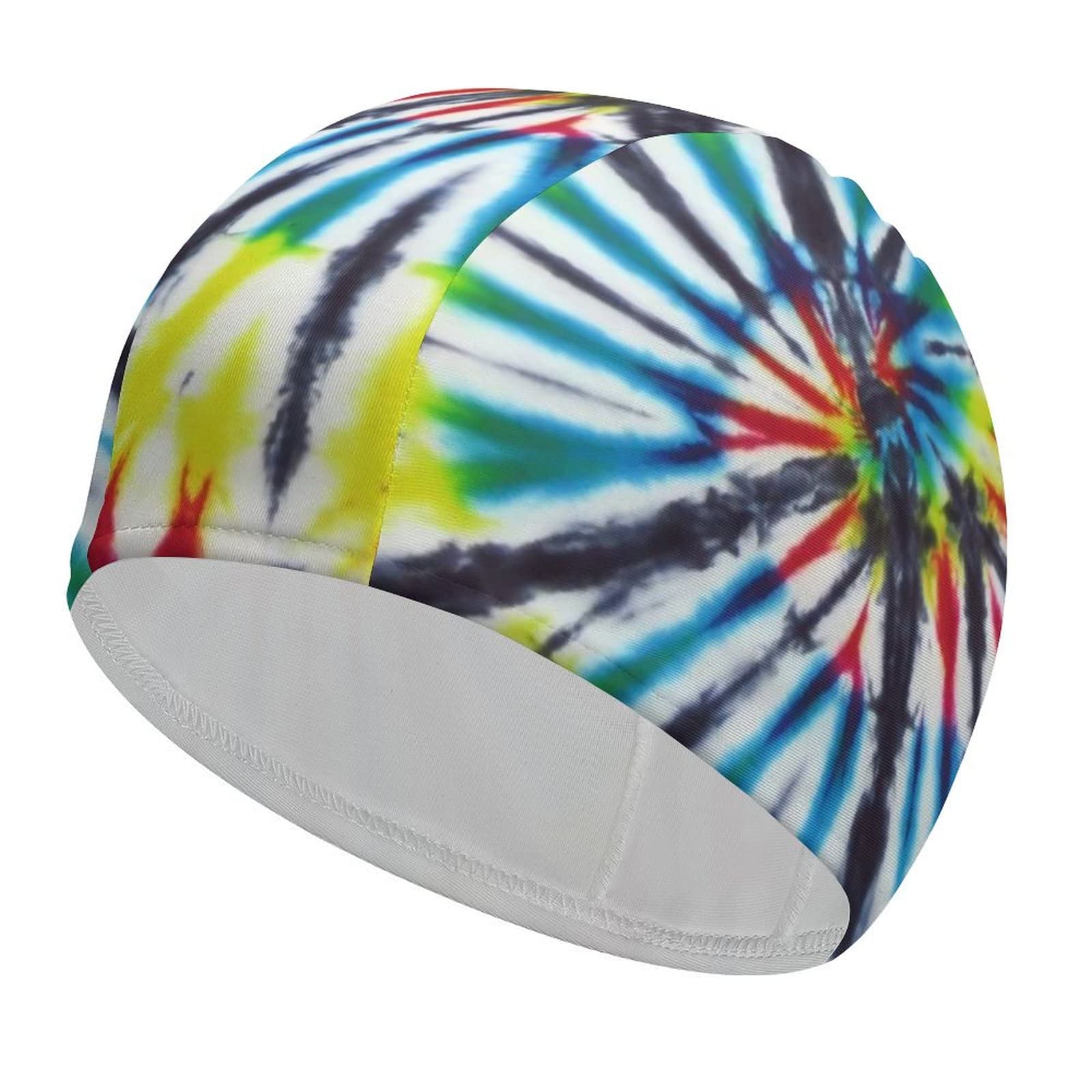 Tie-Dyed Swim Cap - High Elasticity, Breathable Swimming Cap for Women, Men & Kids - Keeps Hair Clean & Dry - Perfect for Long & Short Hair - Ideal for Pool, Beach & Water Sports