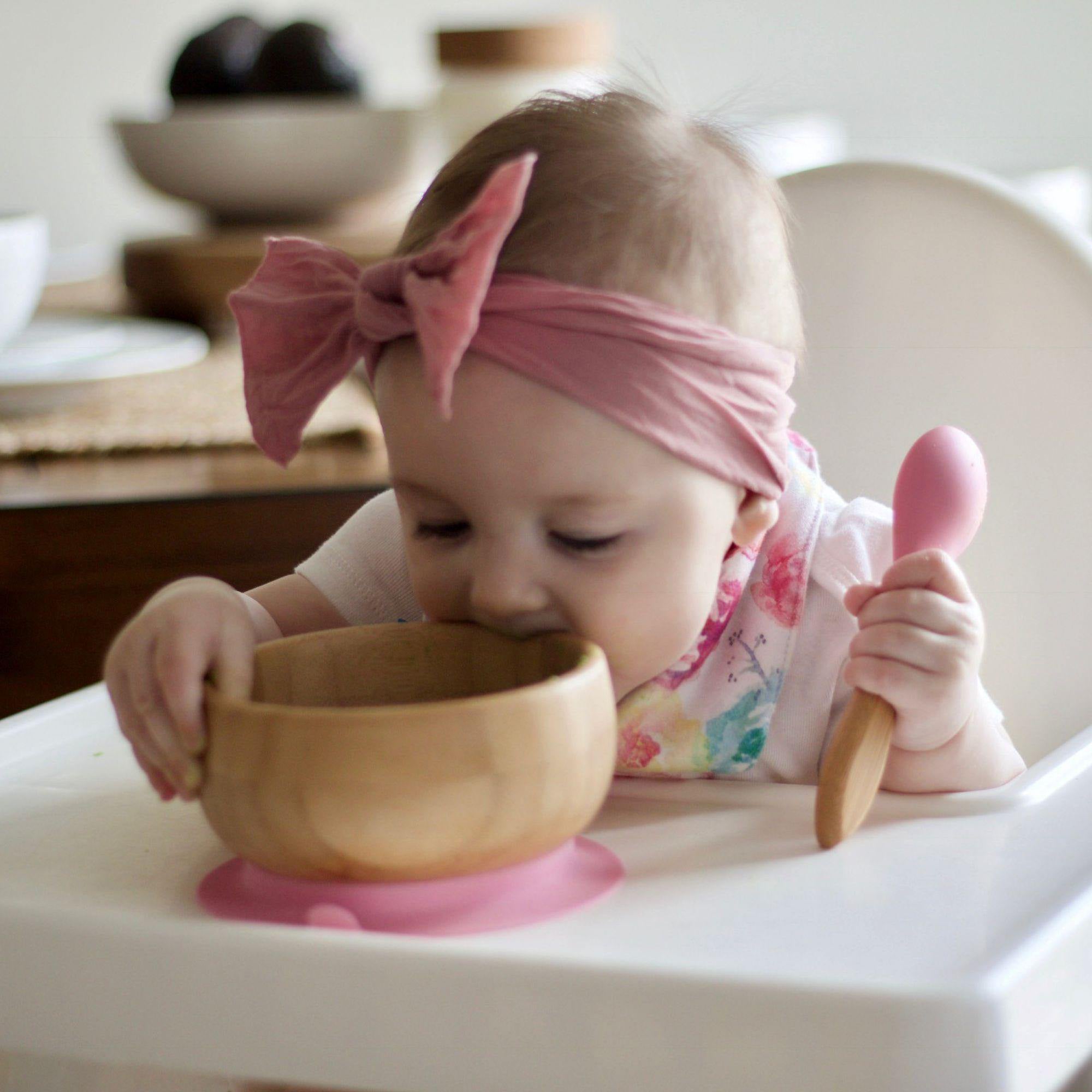 Avanchy Bamboo Suction Baby Bowl with Spoon - Eco-Friendly, Non-Slip, BPA-Free for Toddlers - Perfect for Baby-Led Weaning, Snacks & Mealtime