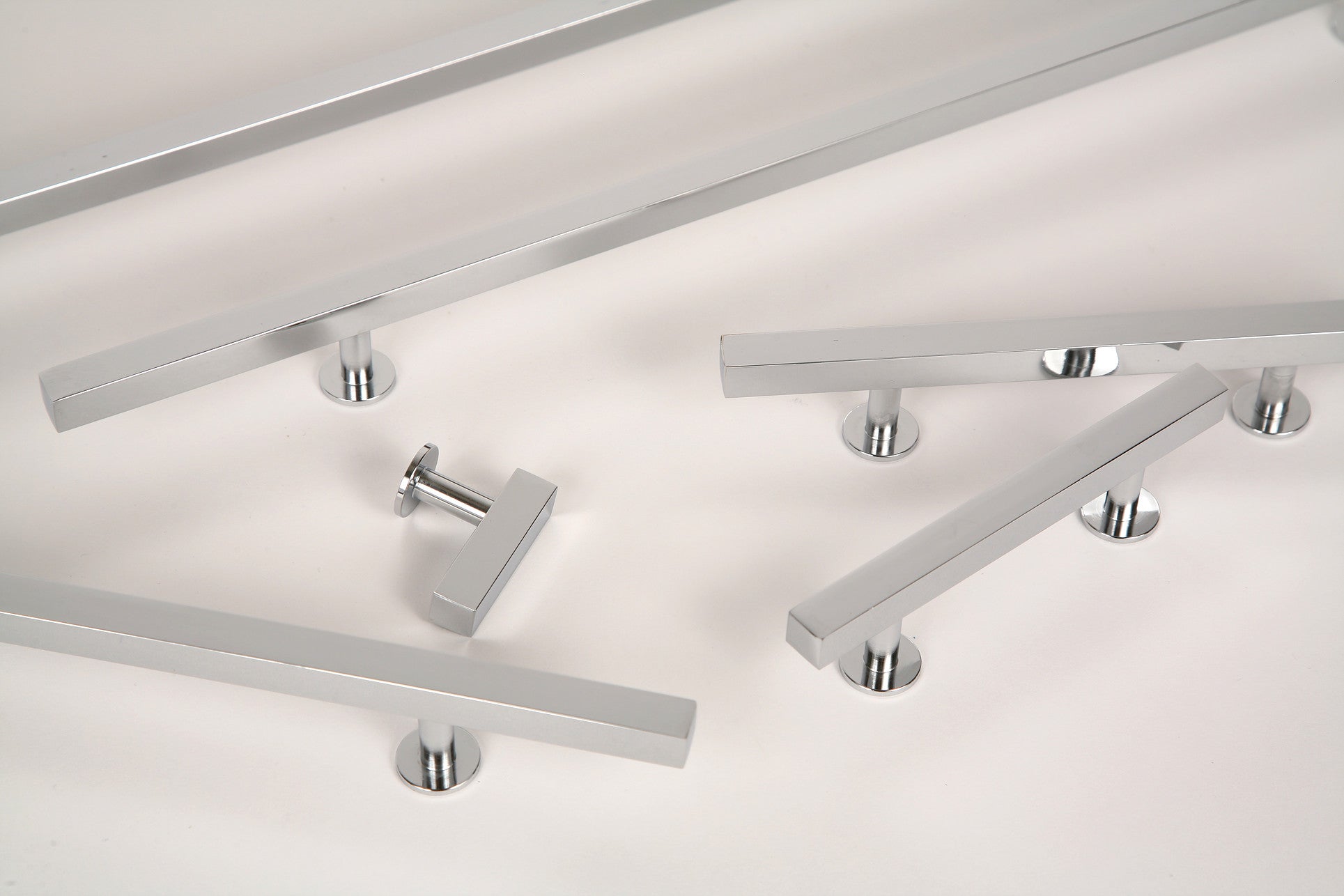 Polished Chrome Cabinet Knobs and Pulls - Square Bar Design for Kitchen, Bathroom & Furniture - Durable and Stylish Hardware for Drawers and Cabinets