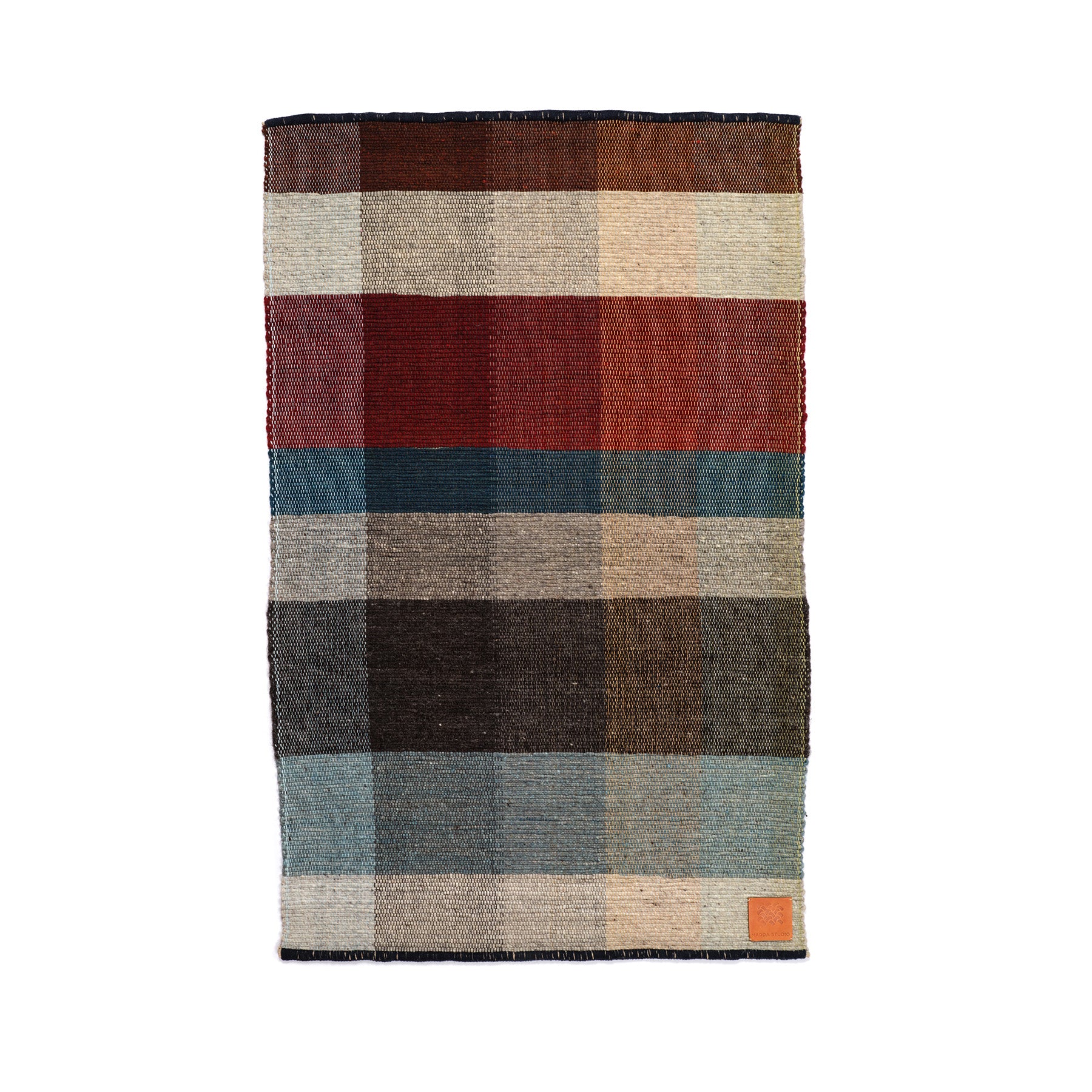 Handmade Wool Remnant Woven Rug - 7'x5' Soft Boho Area Rug for Living Room, Bedroom & Nursery | Eco-Friendly Home Decor