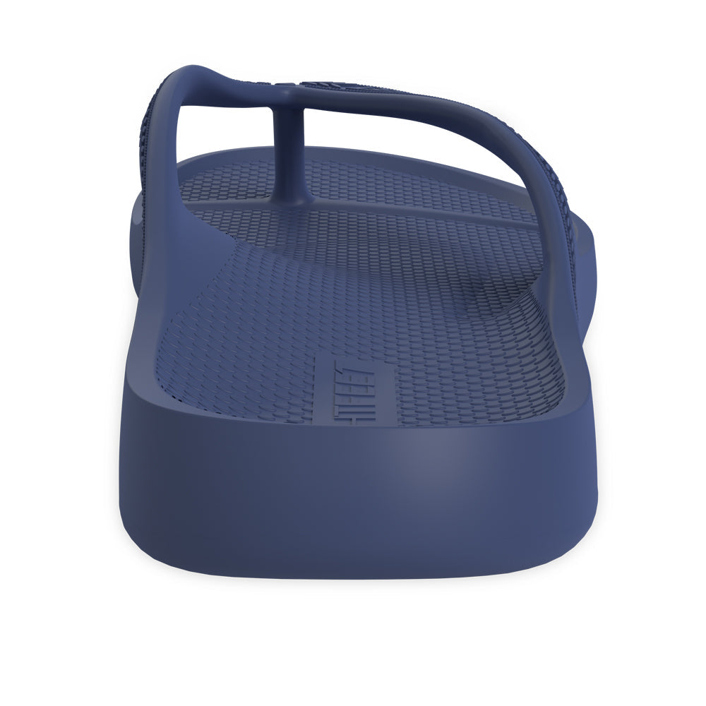 LightFeet Arch Support Flip Flops for Women & Men - Comfortable Orthopedic Sandals with Cushioning - Navy Blue - Perfect for Beach, Pool & Summer Walking