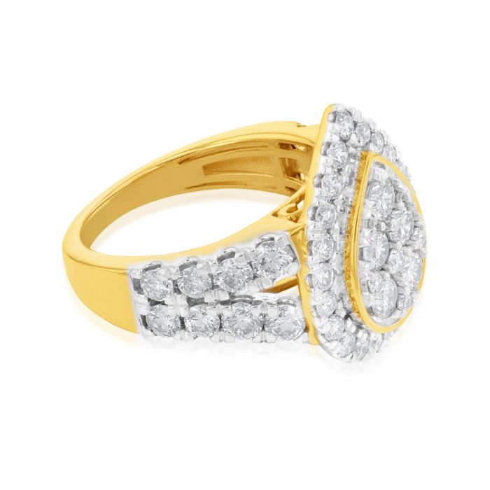 9ct Yellow Gold 3 Carat Diamond Ring with Brilliant Cut - Elegant Engagement & Wedding Jewelry for Women - Perfect for Proposals, Anniversaries & Special Occasions