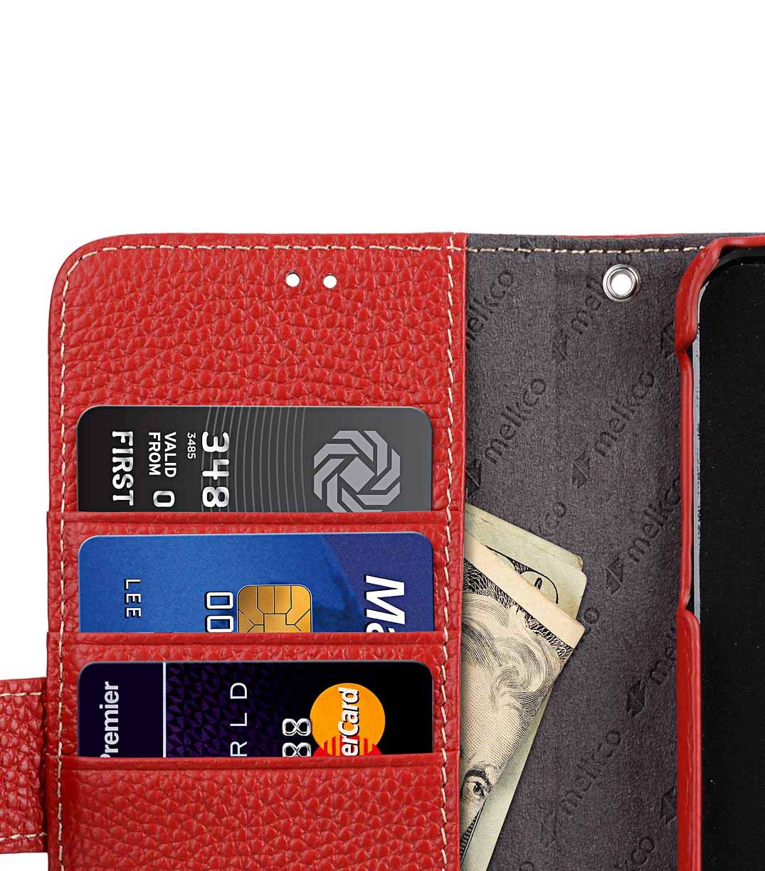 Premium Leather Wallet Case for Apple iPhone Xs MAX - Slim RFID Blocking Protective Cover with Card Slots (Red) | Perfect for Travel, Shopping & Everyday Use