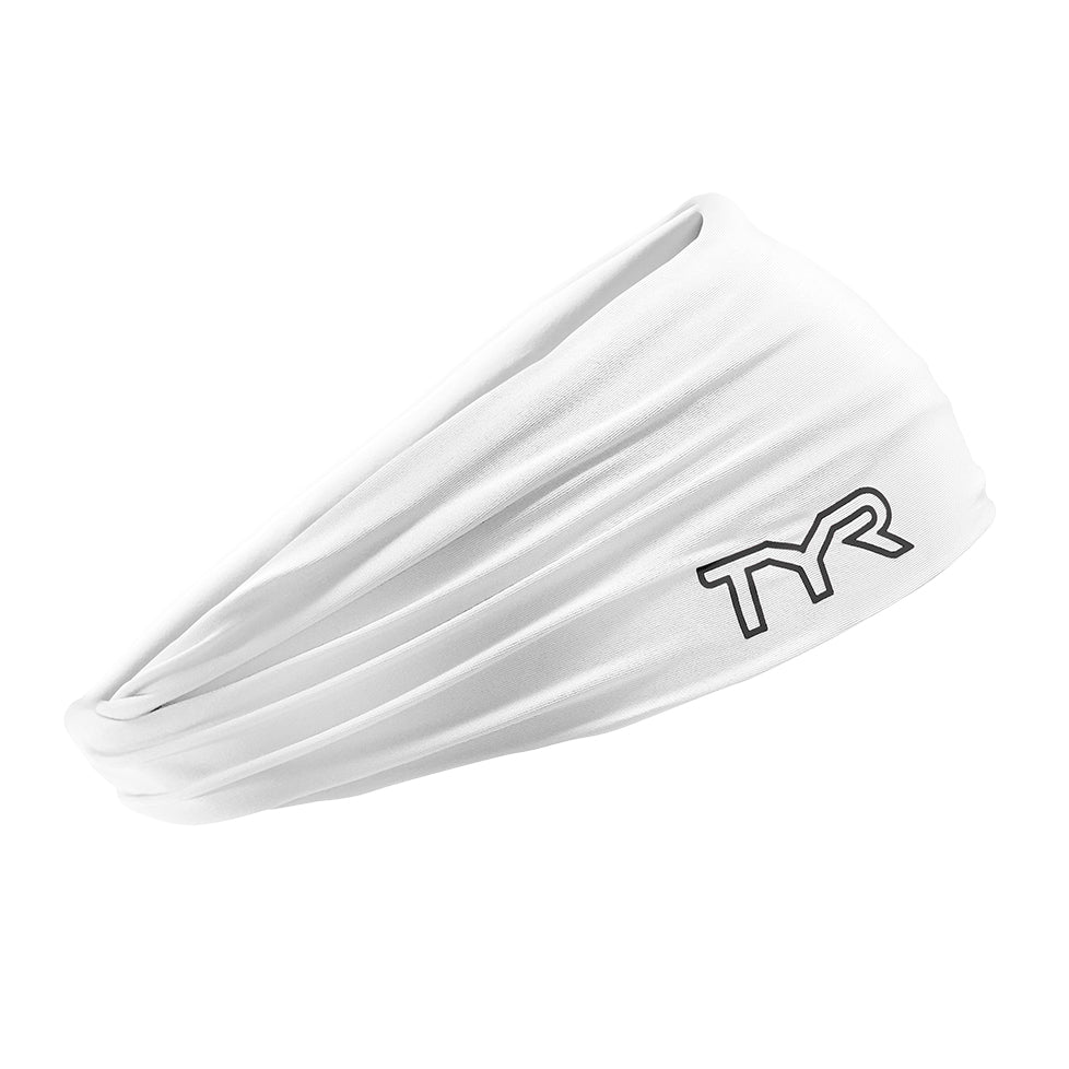 Tyr White Performance Headband for Swimming, Running & Workouts – Sweat-Wicking & Comfortable Sports Headband for Men & Women