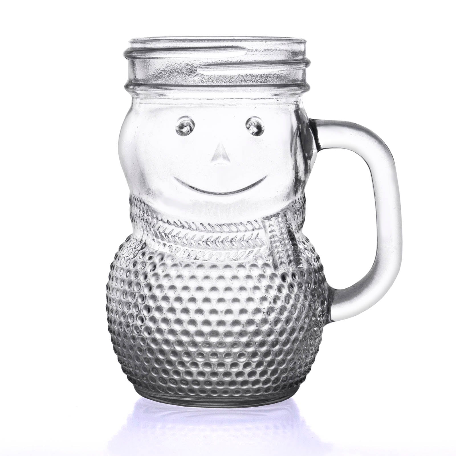 BarConic® 4oz Snowman Mason Jar - Holiday Drinkware for Christmas Cocktails, Hot Cocoa & Festive Beverages