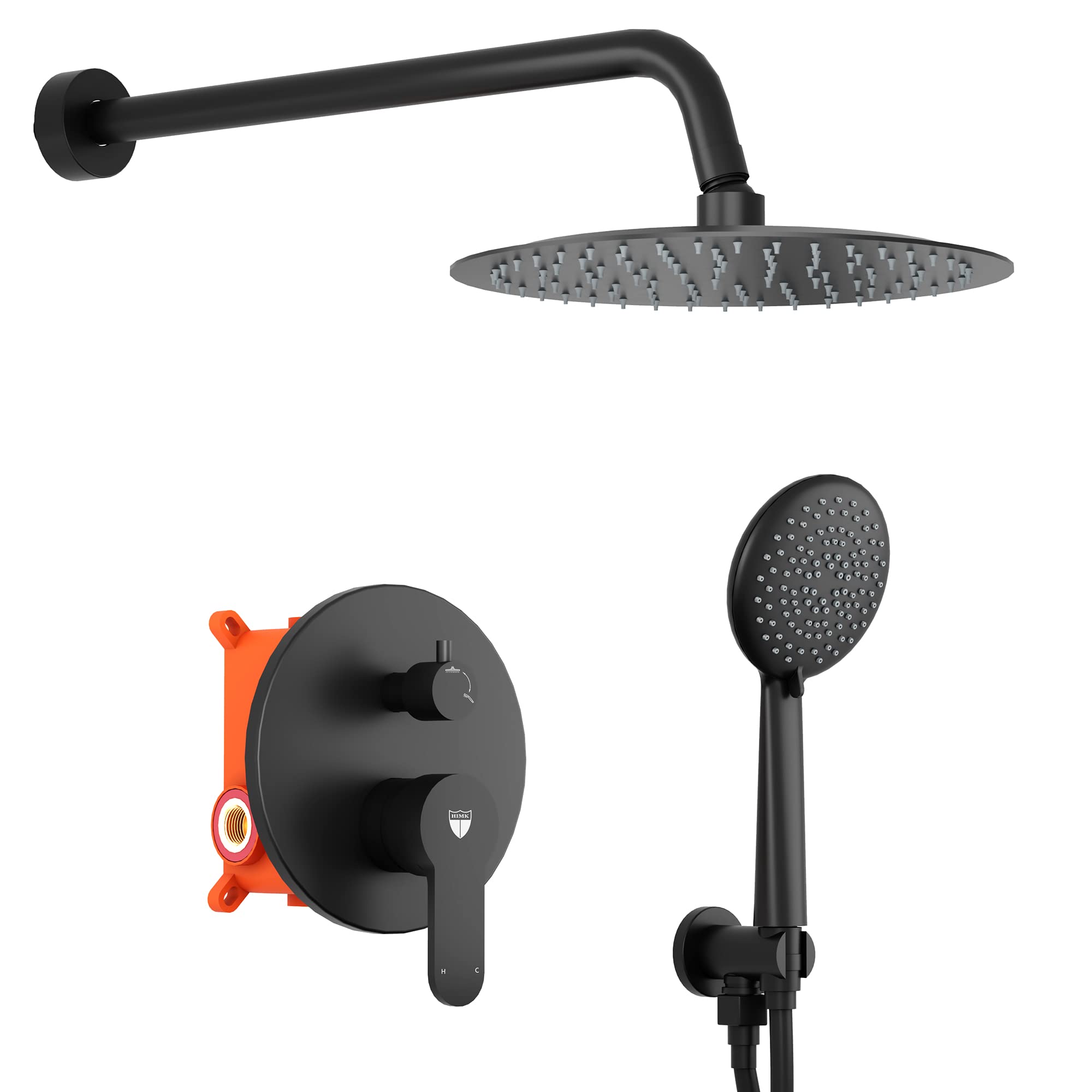 Wall Mounted Matte Black Shower System - 10