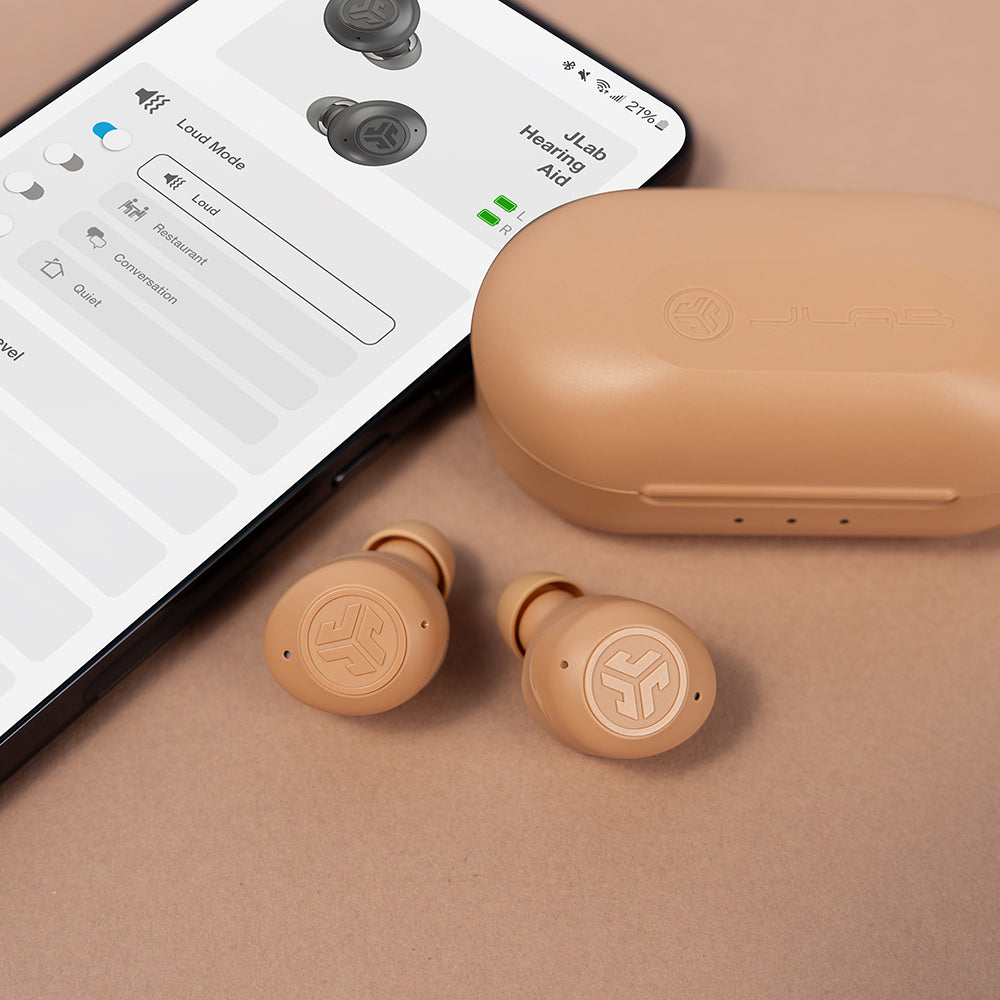 OTC Hearing Aid for Seniors - Rechargeable Digital Sound Amplifier with Noise Reduction - Beige | Ideal for Watching TV, Conversations & Outdoor Activities
