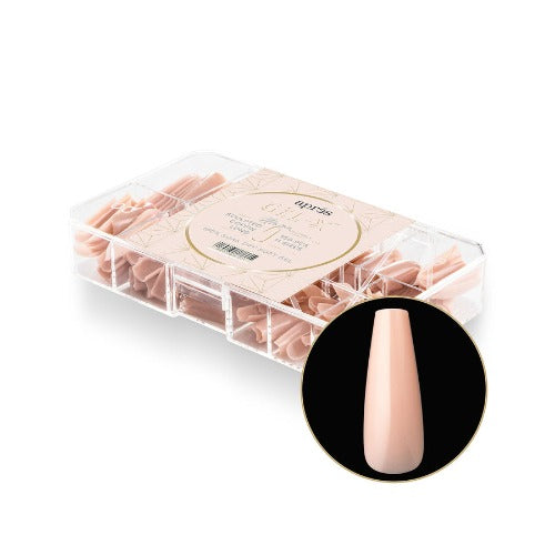 Apres Gel X Neutrals Maisie Sculpted Tips 150pc Long Coffin Nail Extensions - Natural Nude Press On Nails for Salon Quality Manicure at Home, Perfect for Weddings, Parties & Special Occasions