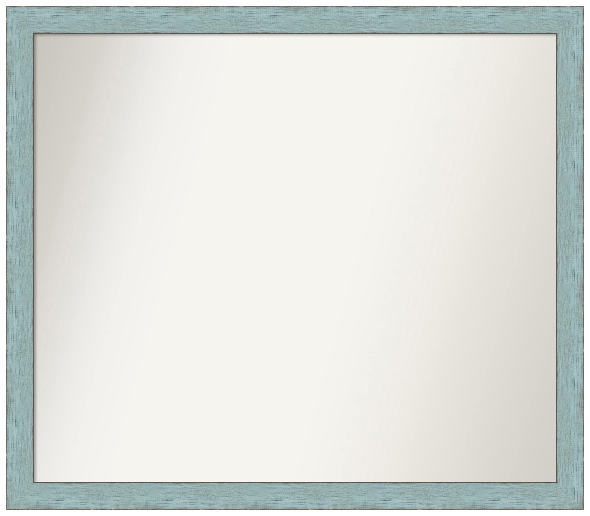 Amanti Art Sky Blue Rustic Frame Non-Beveled Custom Wall Mirror - 27.25 x 31.25 Inches (Various Sizes Available) - Perfect for Bathroom, Bedroom & Entryway Decor
