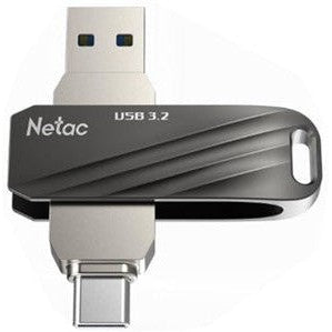 Netac US11 64GB USB 3.2 & Type C Dual Flash Drive - High Speed Data Transfer for Smartphones, Computers & Tablets - Perfect for Work, School & File Backup