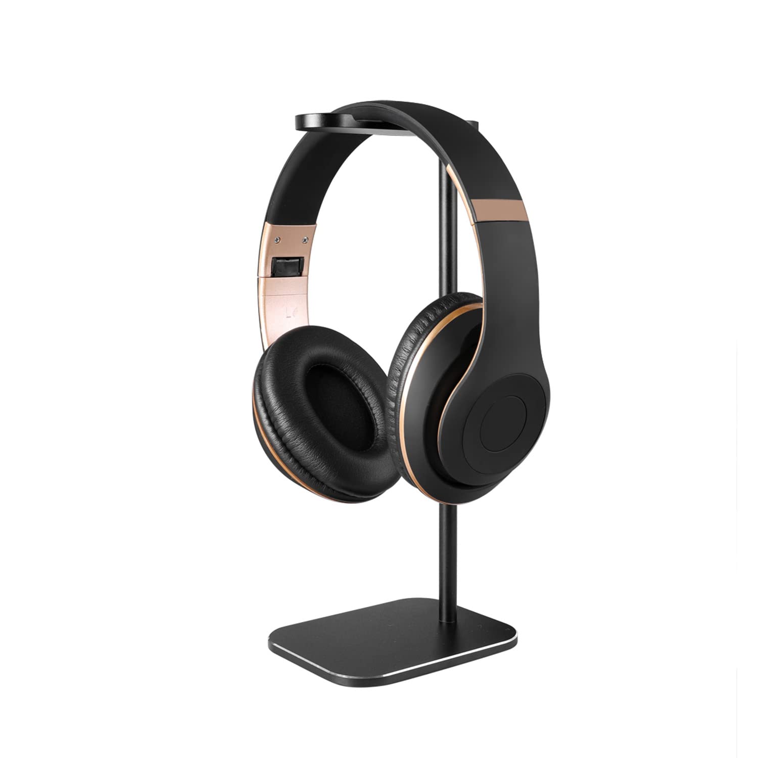 Premium Aluminum Headphone Stand - Universal Desktop Headset Holder for AirPods Max, HyperX Cloud II, Beats, Sony, PS5 & Sennheiser Gaming Headphones - Sleek Black Display Stand for Office, Gaming Setup & Home Desk Accessories