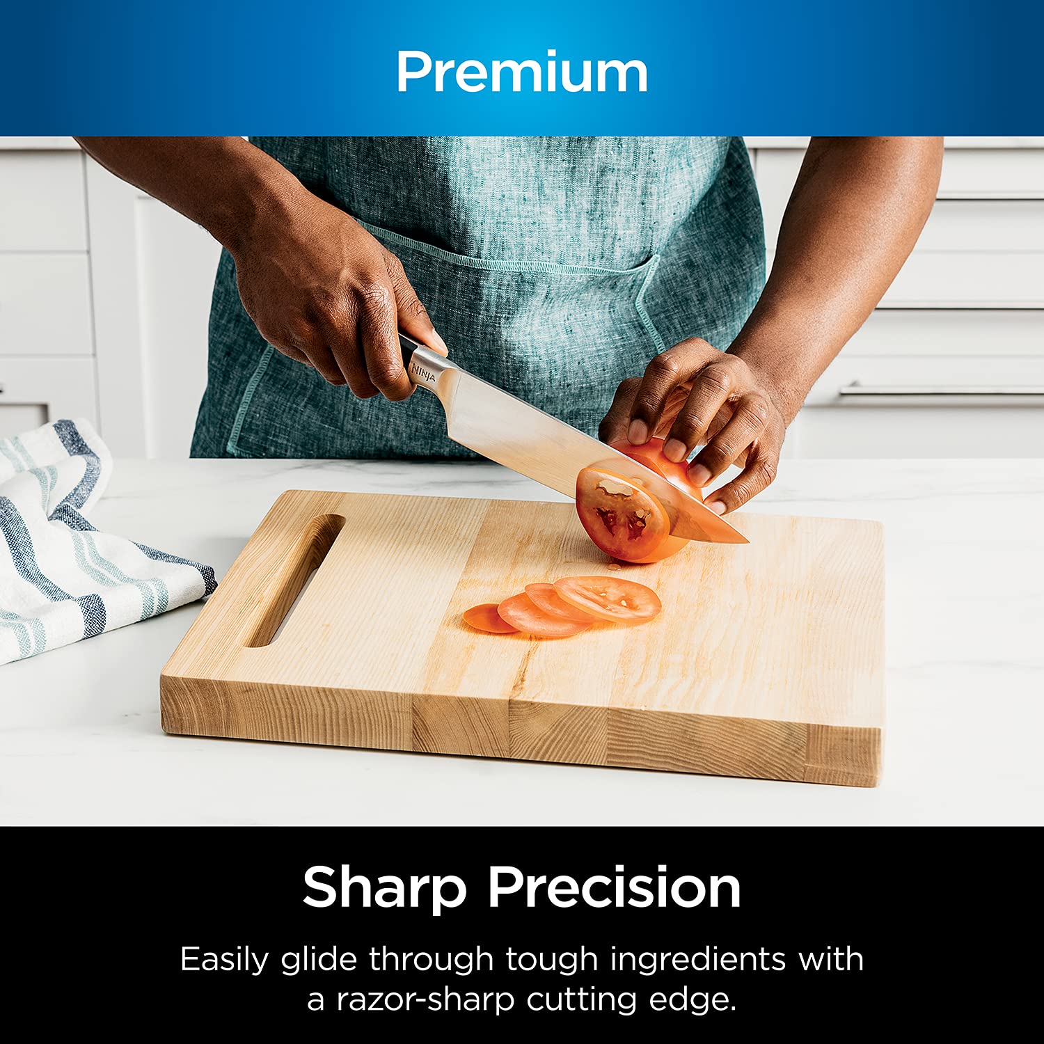 Ninja Professional 14-Piece Knife Set with Knife Sharpener & Block - Stainless Steel Chef Knives, Steak Knives & Kitchen Cutlery Set | Foodi NeverDull Technology | Perfect for Home Cooking, BBQ & Gourmet Meal Preparation