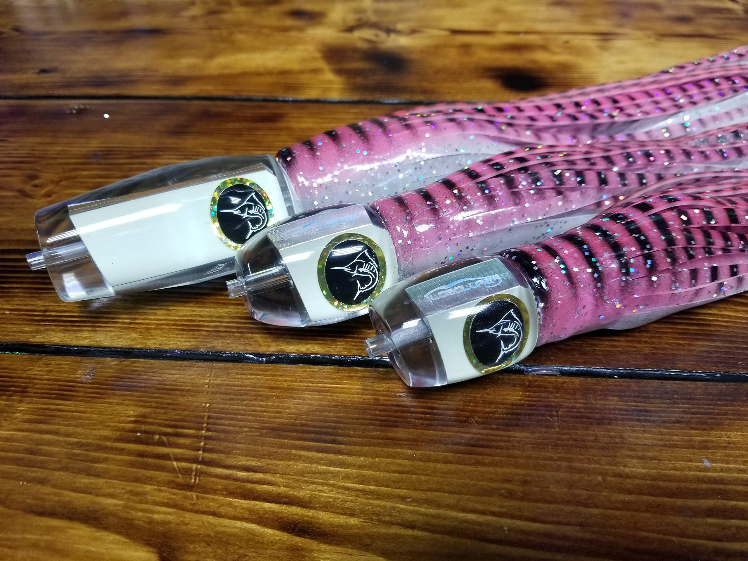 Premium Bigeye Series Pink Super Glow Trolling Lure Kit (12