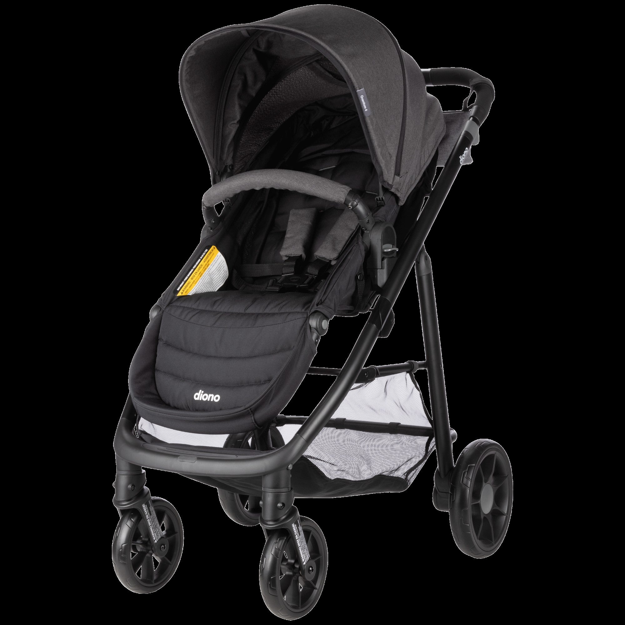 Diono Quantum 4-in-1 Convertible Car Seat, Stroller & Booster Travel System - Gray Slate | Safe for Infants to Toddlers | Perfect for Air Travel & Road Trips