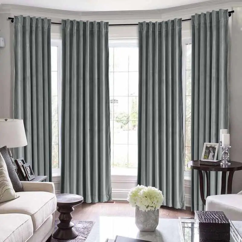 Luxury Birkin Velvet Curtains - Soft Blackout Drapes for Living Room & Bedroom - Premium Soundproof Thermal Insulated Window Treatments for Home Decor