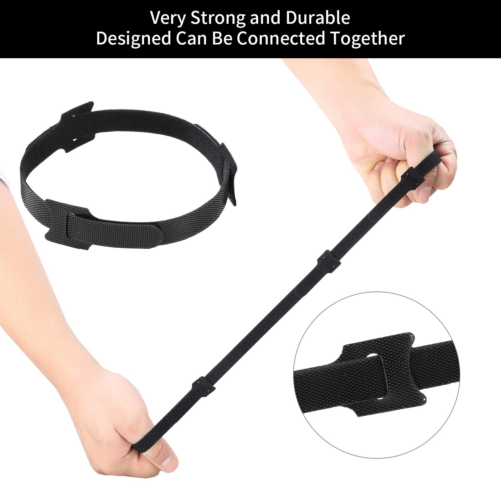 100 Pack 6-Inch Reusable Fastening Cable Ties - Black Cord Organizer for Home Office, Electronics, and DIY Cable Management