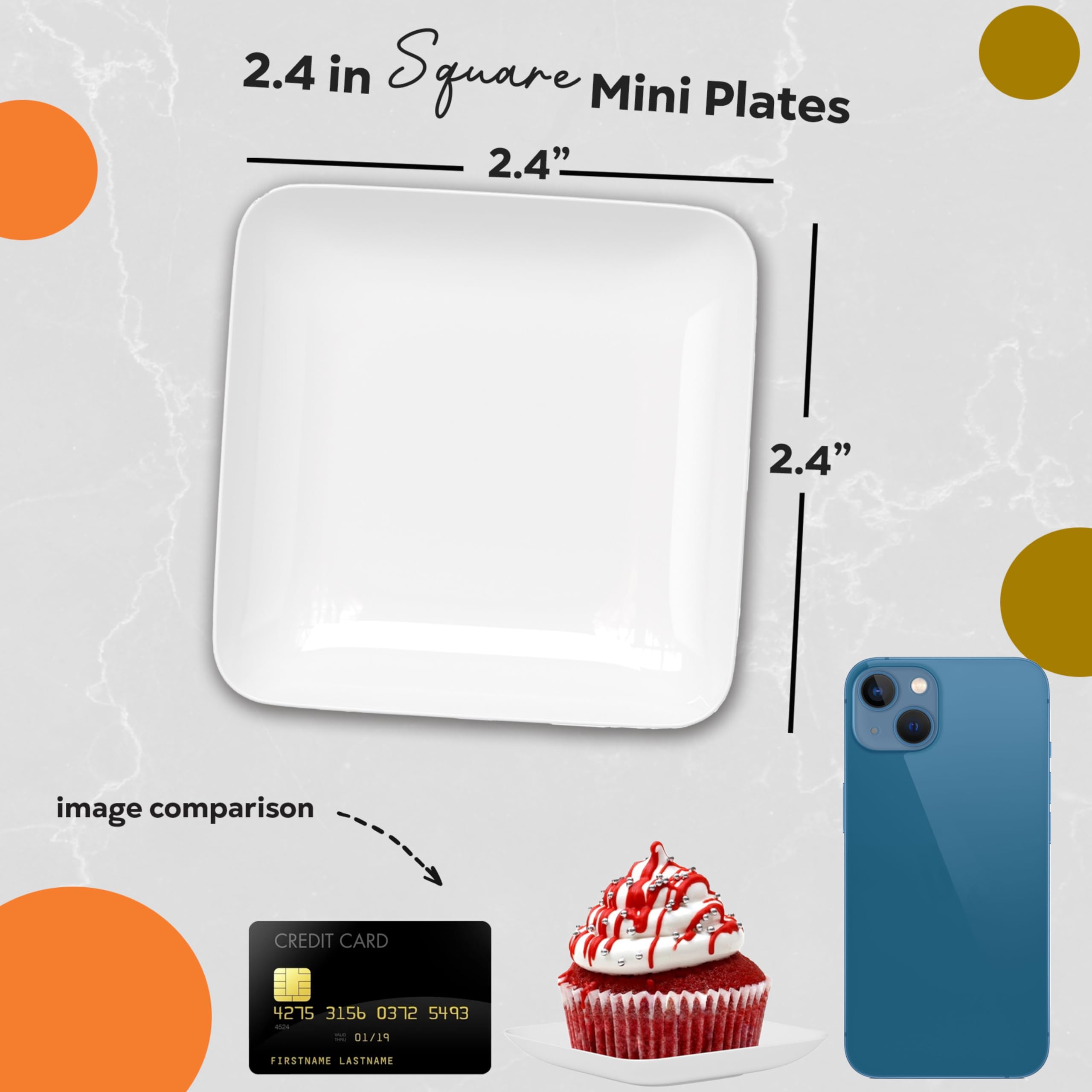 240-Pack Disposable Mini Dessert Plates 2.4