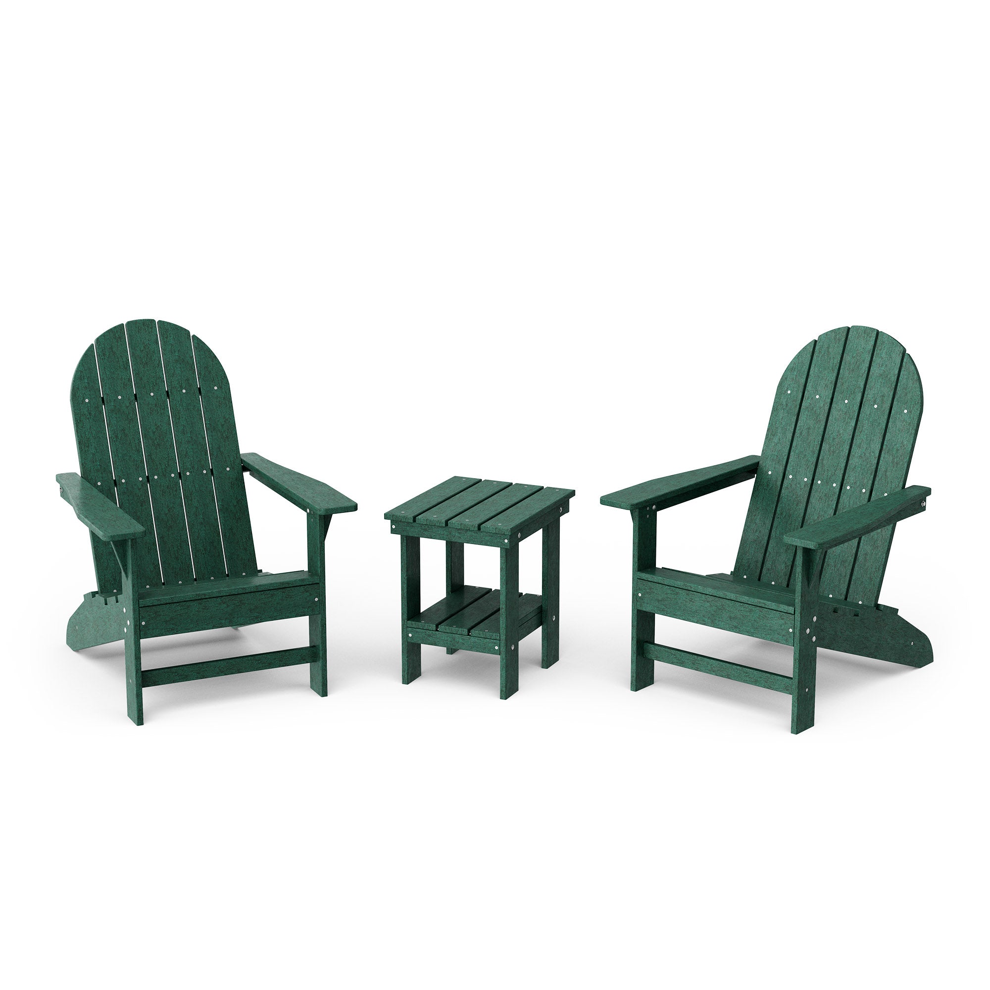 Freedom 3-Piece Traditional Adirondack Chair Set with Side Table - Outdoor Patio Furniture for Garden, Deck, Poolside & Backyard Relaxation