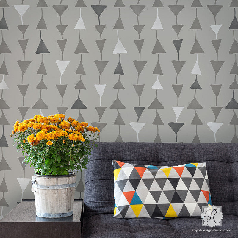 Triangulations Wall Stencil - Geometric Triangle Pattern Painting Template for DIY Home Decor | Perfect for Accent Walls, Bedrooms & Living Rooms