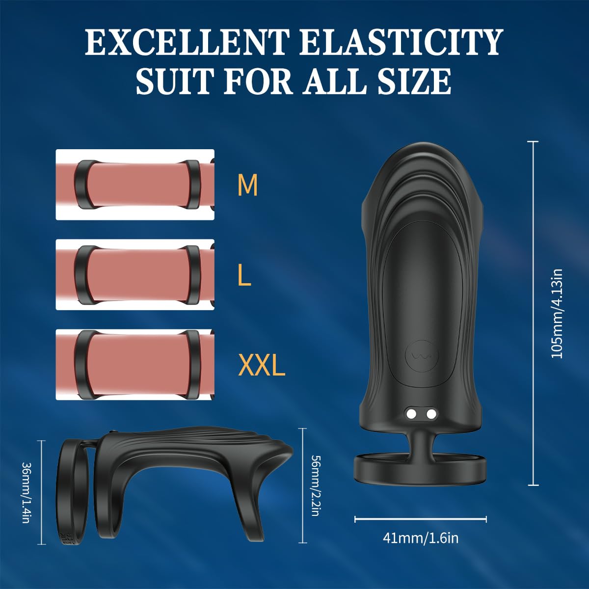 **Vibrating Cock Ring for Men - Stretchy Silicone Penis Ring with 9 Vibration Modes & APP Control - G-Spot Stimulator for Couples - Perfect for Foreplay & Enhanced Intimacy (Black)**
