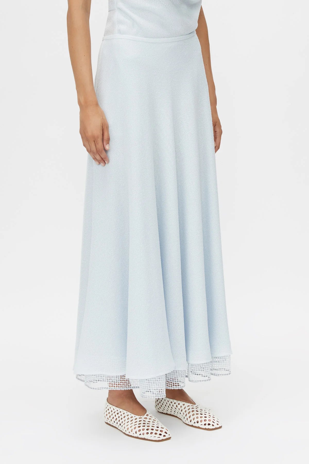 Attar Circle Skirt in Ice Blue - Flowy Midi Skirt for Women | Perfect for Summer Outfits, Beach Vacations & Boho Fashion