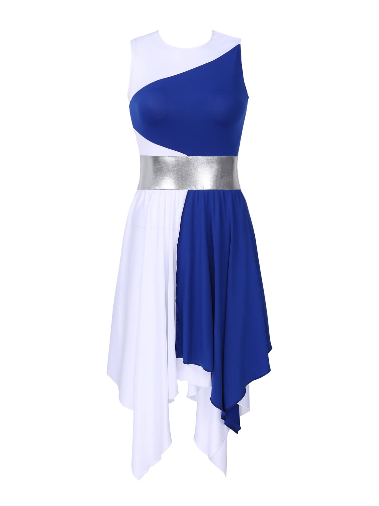 JEYPINMI Women's Liturgical Praise Dance Dress - Color Block Worship Tunic for Lyrical Dance Performances | Church Choir Outfit & Christian Dance Costume for Worship Services
