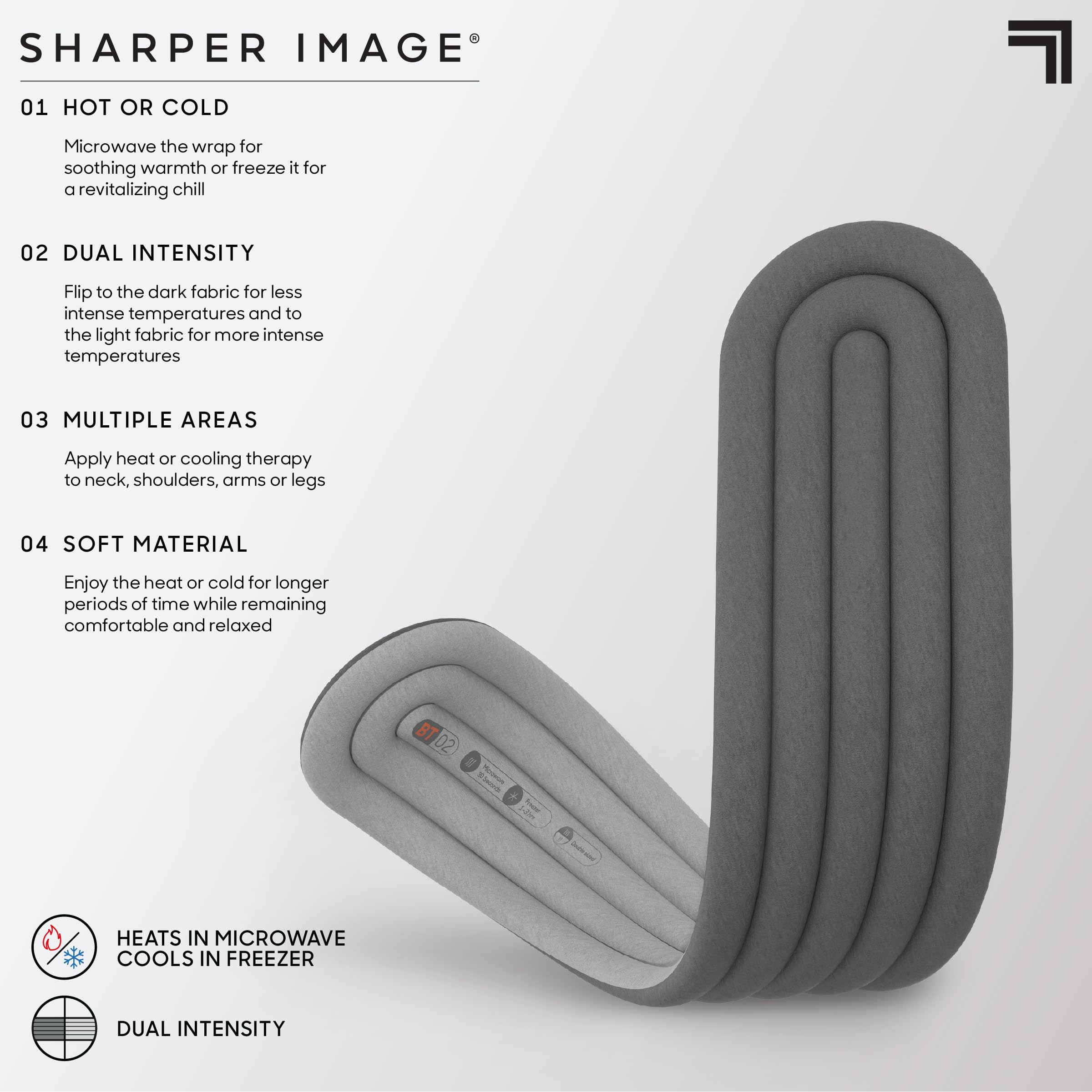 Sharper Image Compression Wrap with Hot & Cold Therapy Gel Pack - Adjustable Straps for Elbows, Knees, Back & Stomach - Post-Workout Recovery & Pain Relief for Athletes & Active Lifestyles