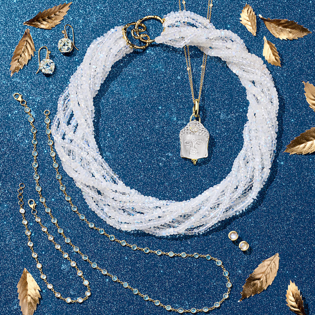 Rainbow Moonstone 9 Strand Twist Necklace - Elegant Boho Jewelry for Women | Perfect for Weddings, Parties & Everyday Wear