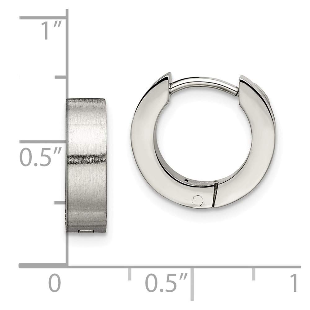 Stainless Steel Hoop Huggie Earrings - 10mm x 4mm Brushed Round Hinged Design for Women | Hypoallergenic & Tarnish-Free | Perfect for Everyday Wear, Work, and Special Occasions