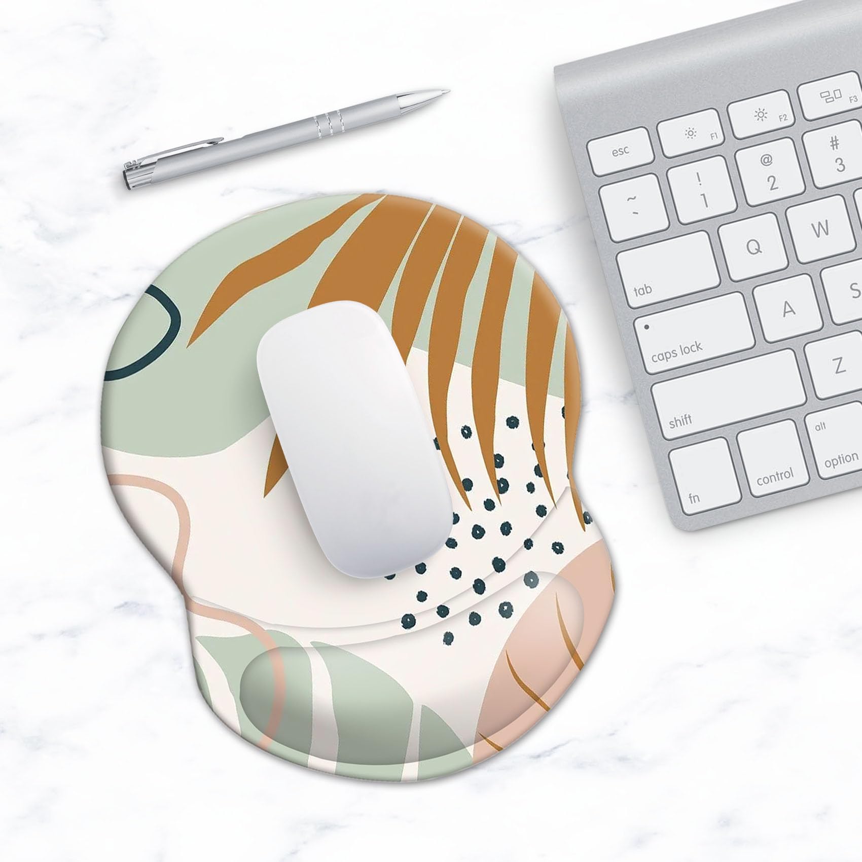 Ergonomic Mouse Pad with Wrist Support - Pain Relief Comfortable Computer Mouse Pad with Non-Slip PU Base for Home Office, Gaming & Learning - Summer Plants Design (Ideal for Long Hours of Work, Gaming & Typing)